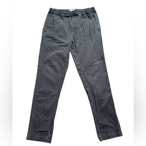 Pact Men's large Organic Canvas Roll Up pant storm gray slim fit casual